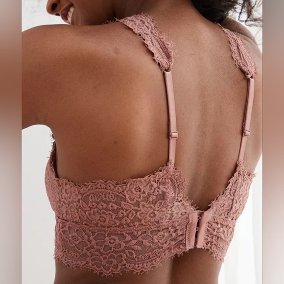 💐AERIE EYELASH LACE PADDED PLUNGE BRALETTE SIZE L - Picture 3 of 9